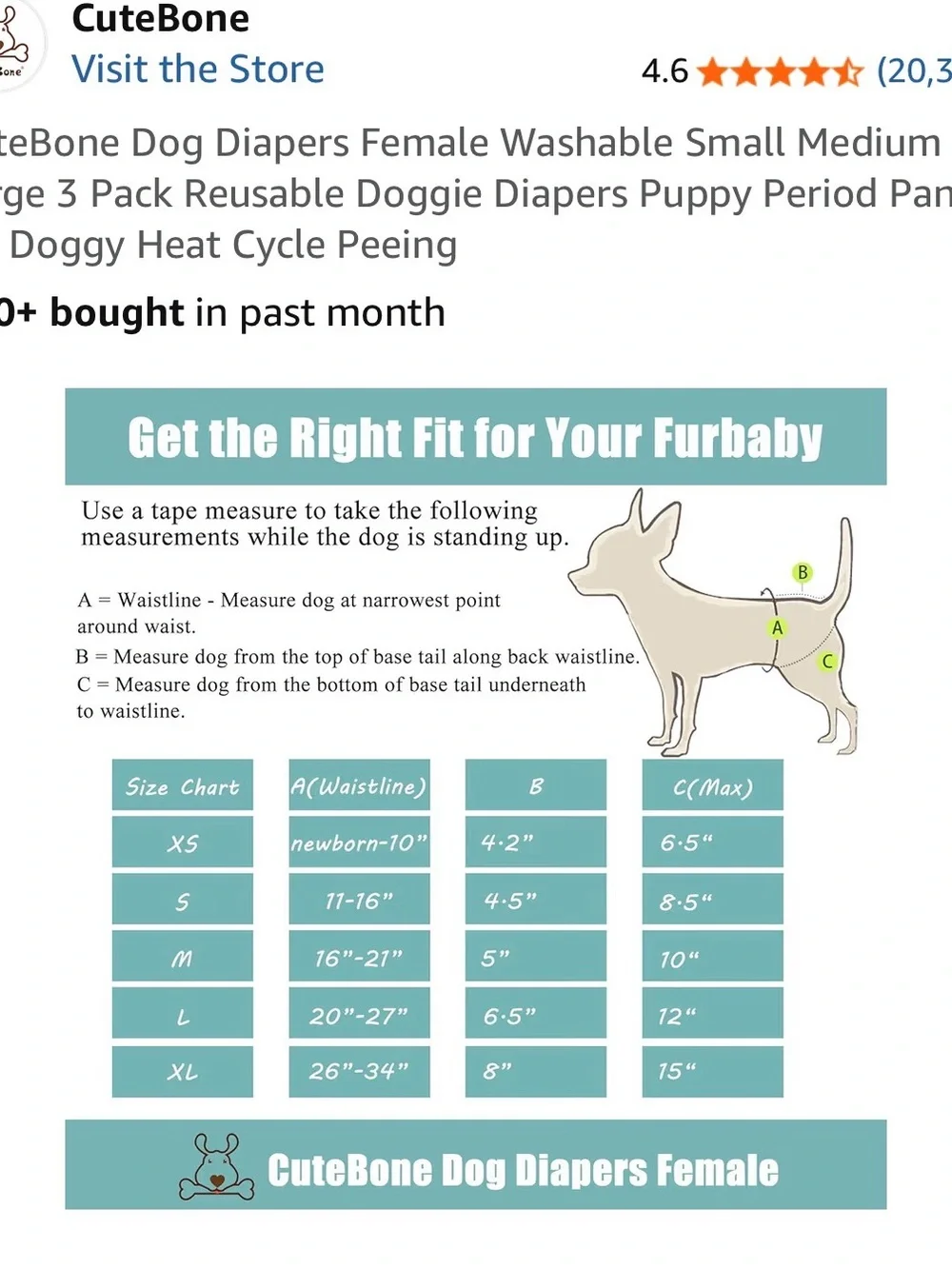 NWT CuteBone Washable Doggie Diapers